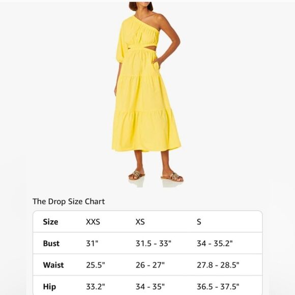 Lemon Yellow Dress One-Shoulder Maxi Dress Size Small NWT Euro Summer Coastal - Picture 4 of 4